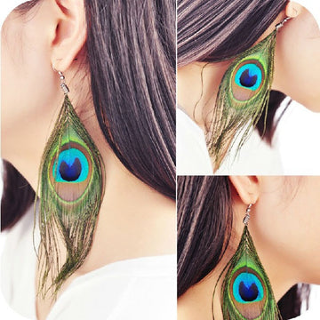 Peacock Feather Earrings