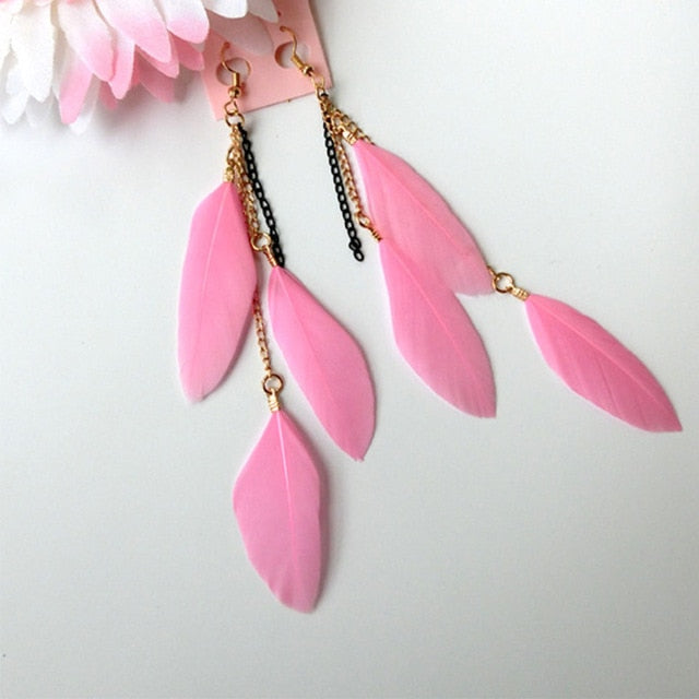 3 Feather Earrings