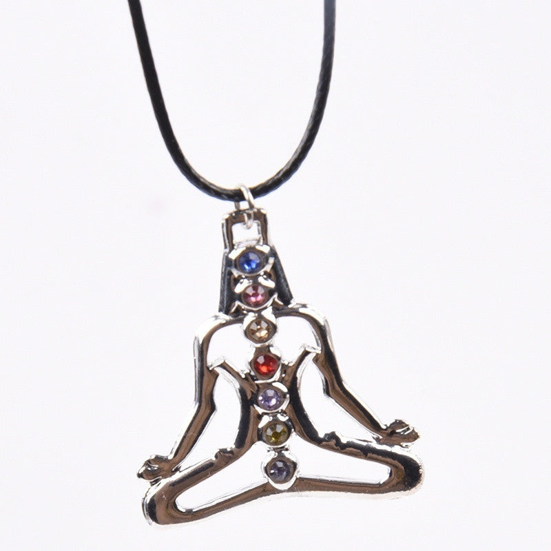 Meditating Person Necklace