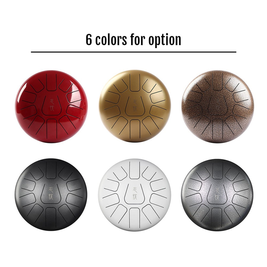 10 Inch Steel Tongue Drum & Mallets (Multiple Colors)