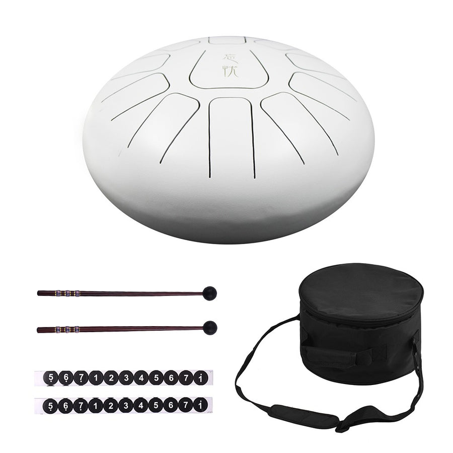 10 Inch Steel Tongue Drum & Mallets (Multiple Colors)
