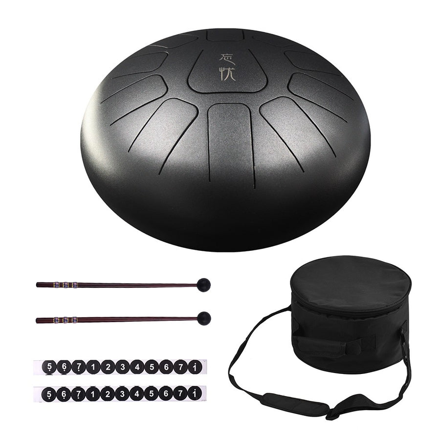10 Inch Steel Tongue Drum & Mallets (Multiple Colors)