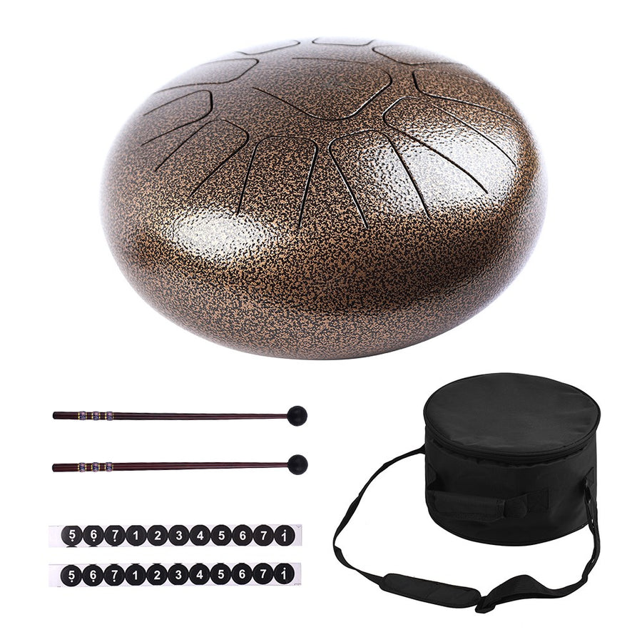 10 Inch Steel Tongue Drum & Mallets (Multiple Colors)