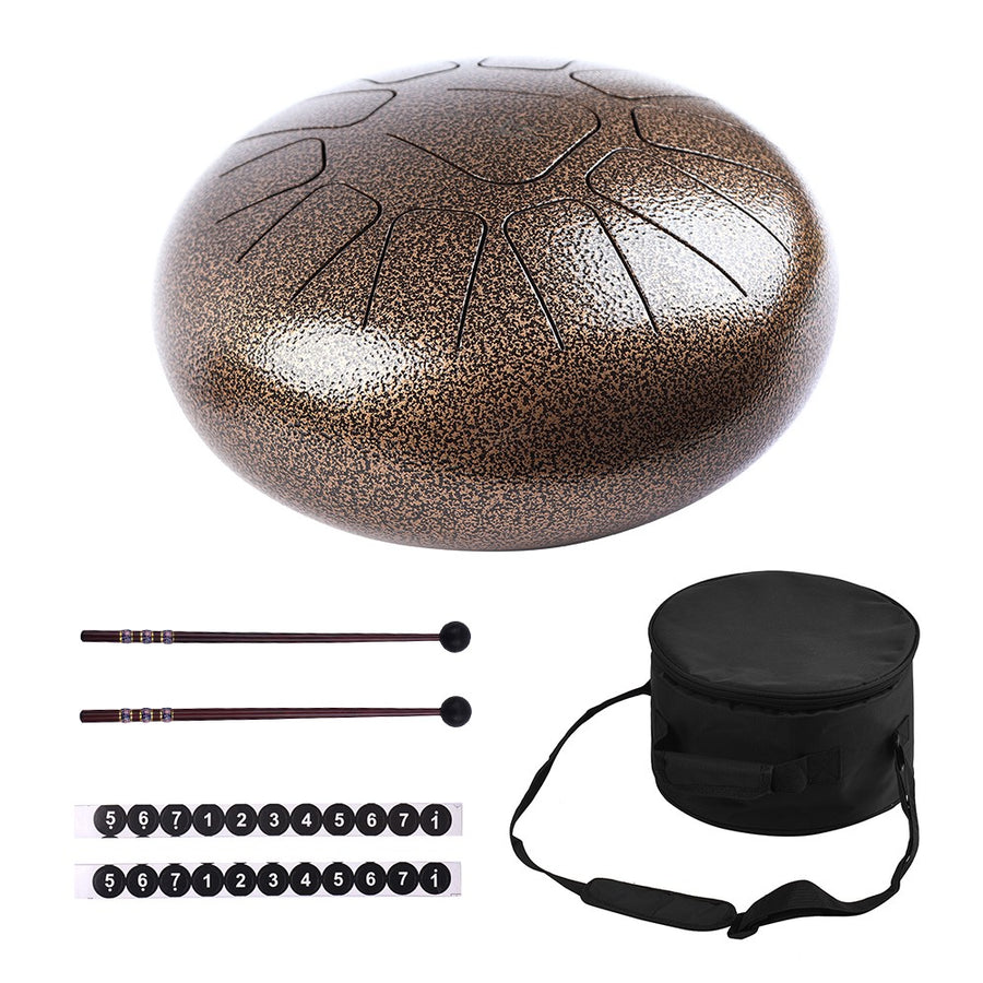 10 Inch Steel Tongue Drum & Mallets (Multiple Colors)