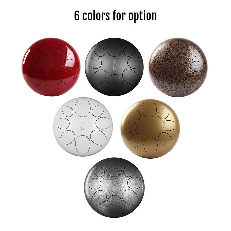 12 Inch Steel Tongue Drum & Mallets (Multiple Colors)
