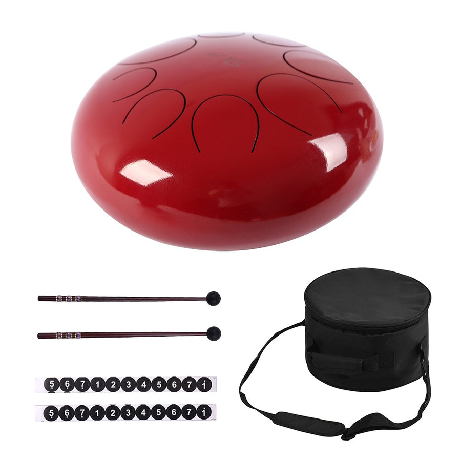 12 Inch Steel Tongue Drum & Mallets (Multiple Colors)