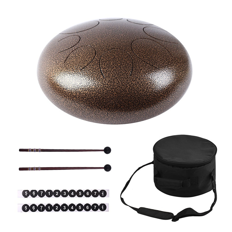 12 Inch Steel Tongue Drum & Mallets (Multiple Colors)